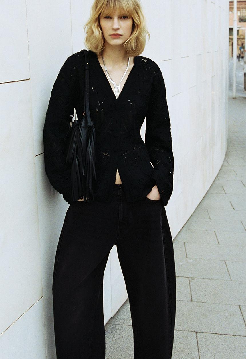 H&M - Barrel-leg jeans - washed black