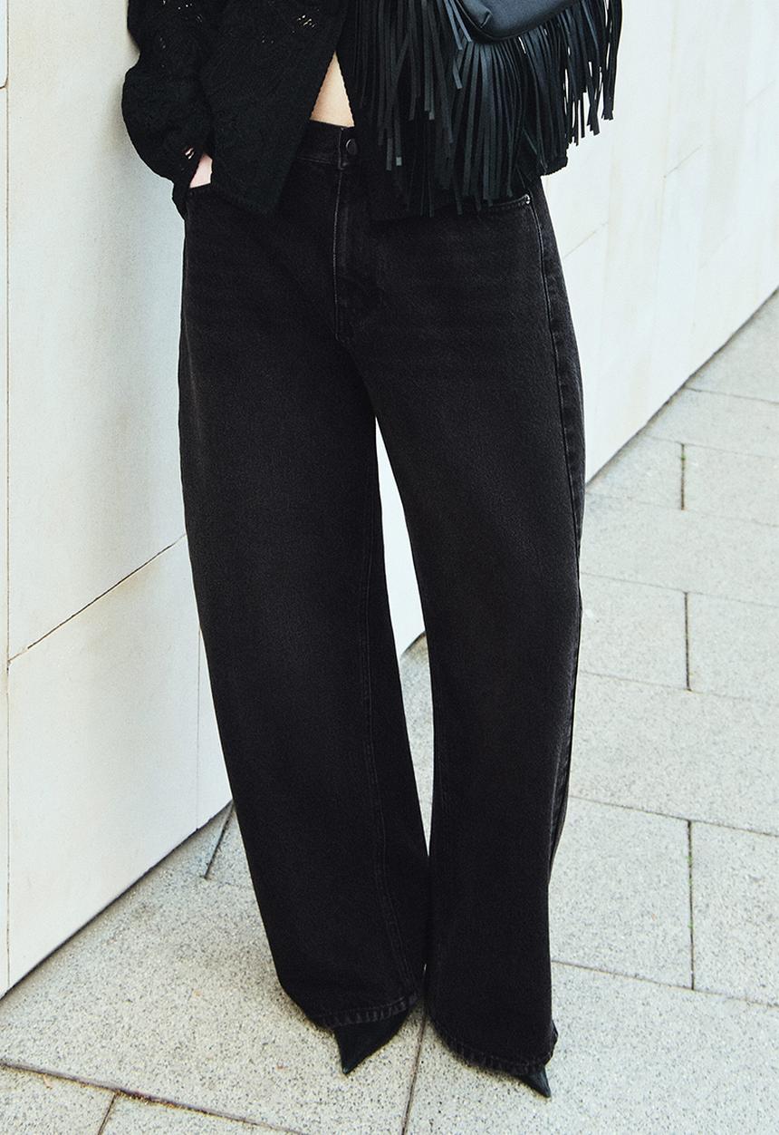 H&M - Barrel-leg jeans - washed black