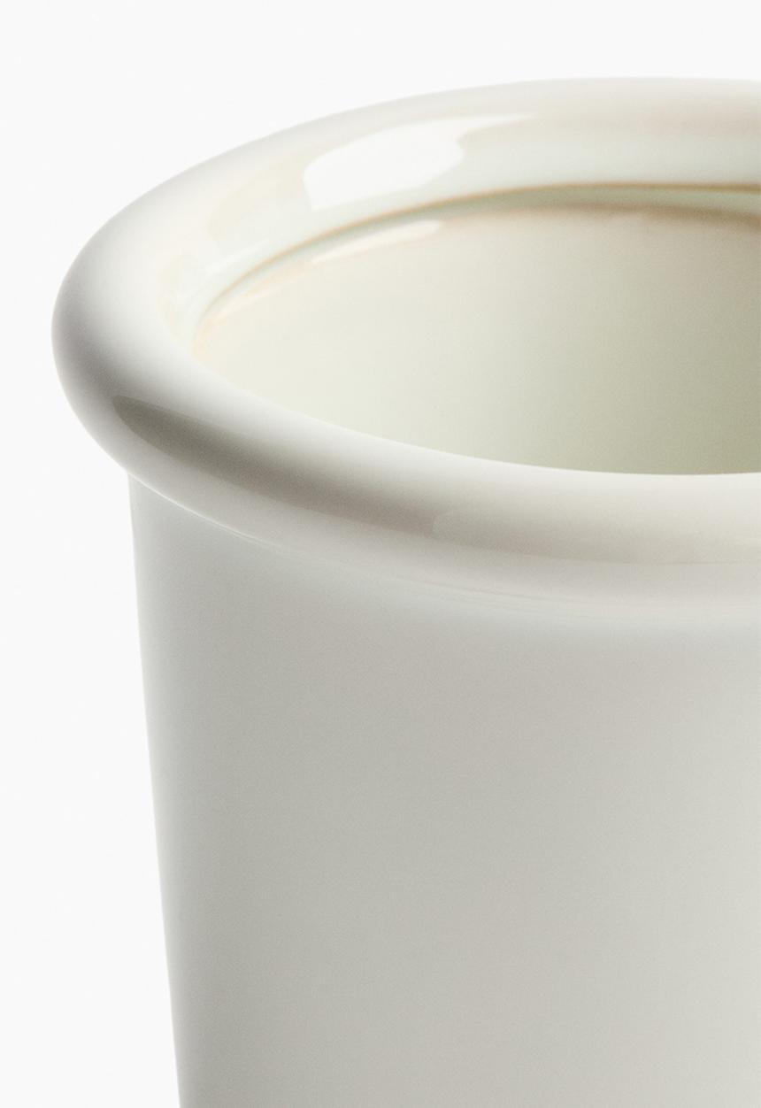 H&M - Extra-small stoneware plant pot with saucer - white