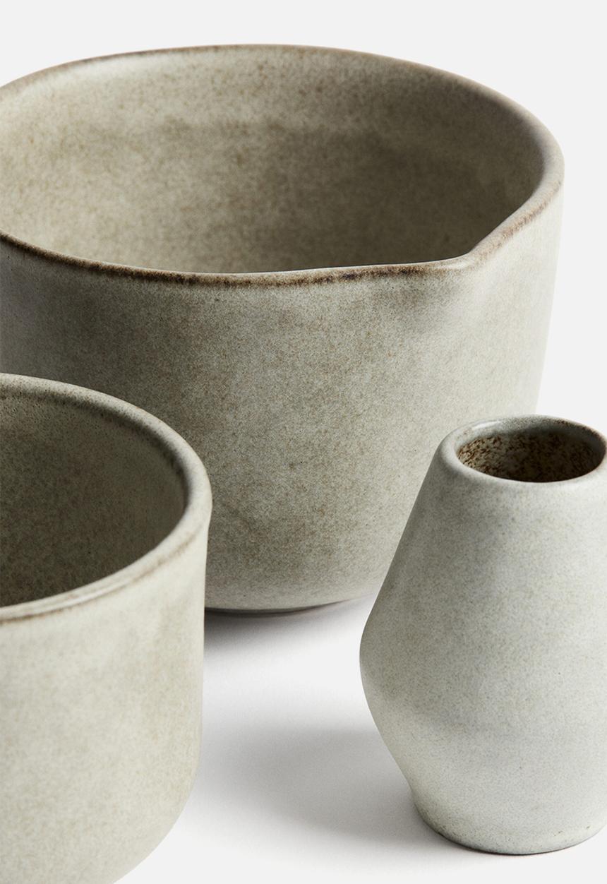 H&M - Stoneware matcha set - greige