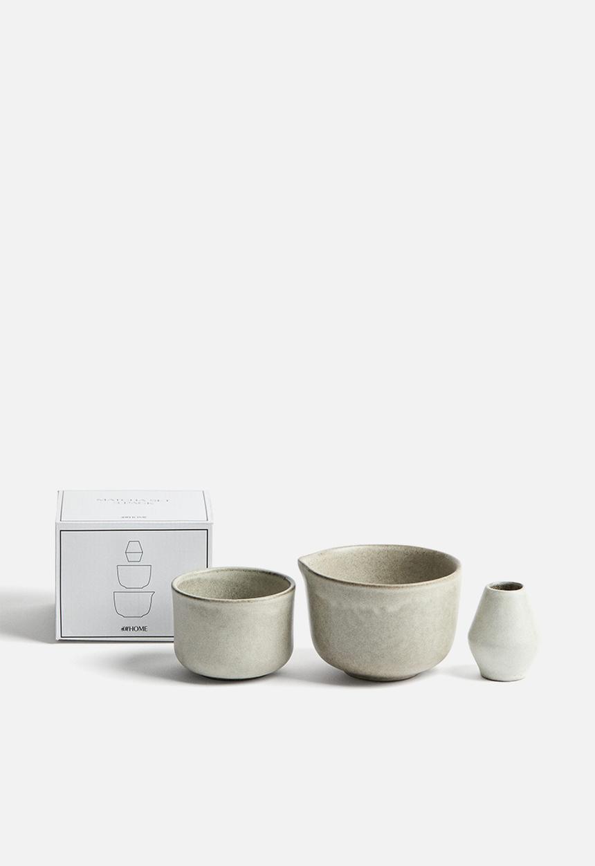 H&M - Stoneware matcha set - greige