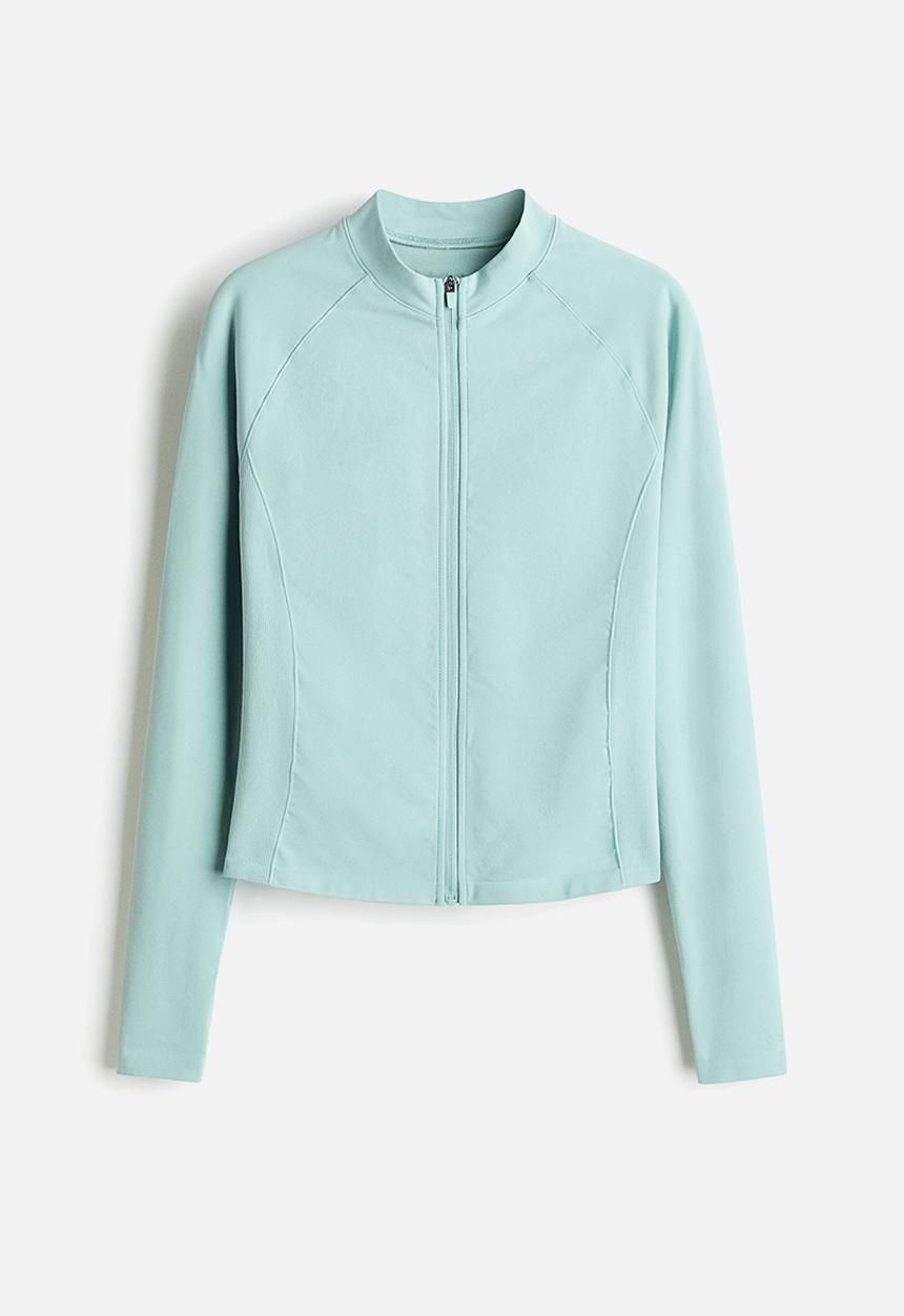 H&M - Seamless sports jacket with  drymove™ - light turquoise