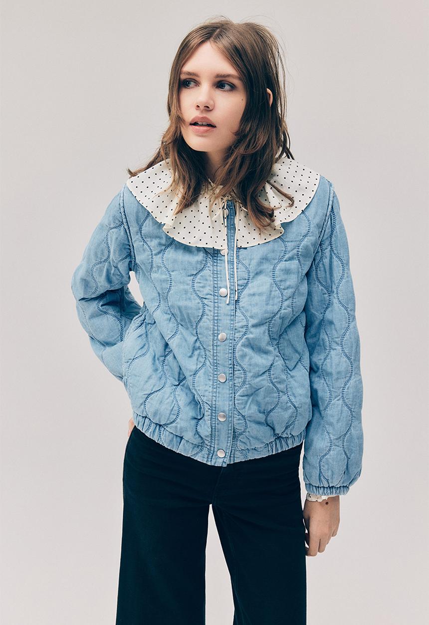 H&M - Quilted denim jacket - light denim blue