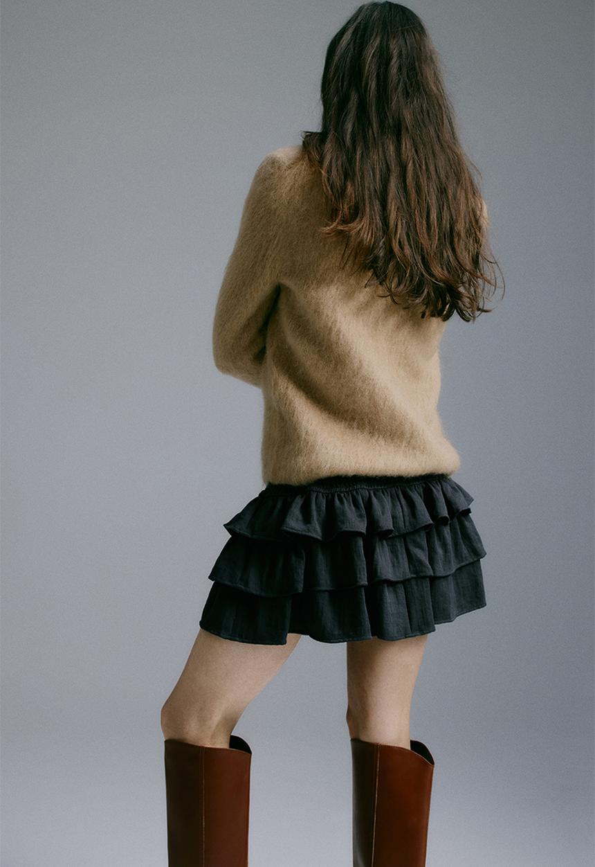 H&M - Tiered skort - washed black
