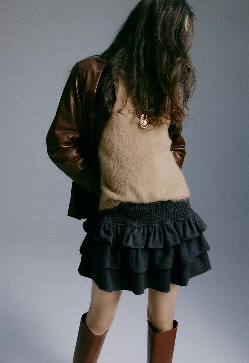 H&M - Tiered skort - washed black