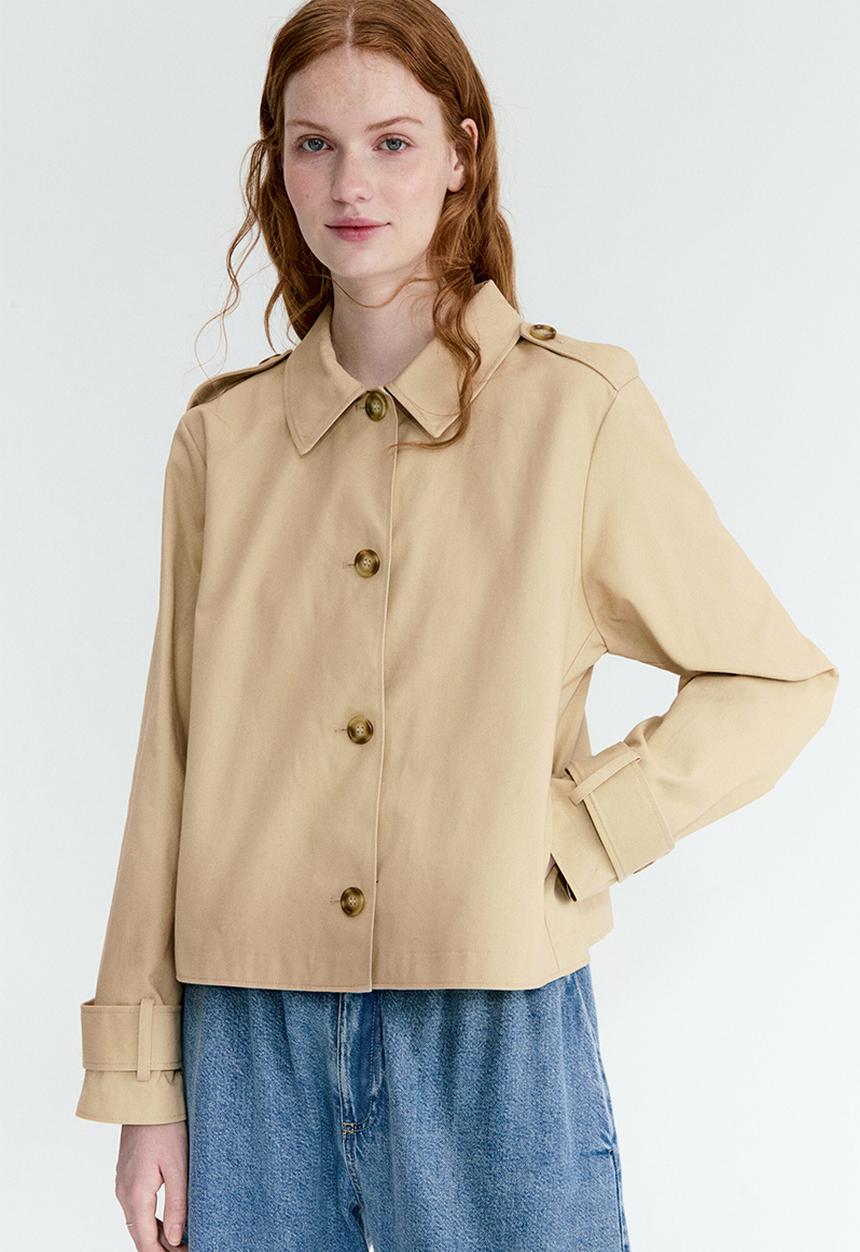 H&M - Trench-look cotton jacket - beige