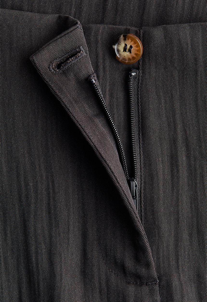 H&M - Crinkled barrel-leg trousers - dark grey