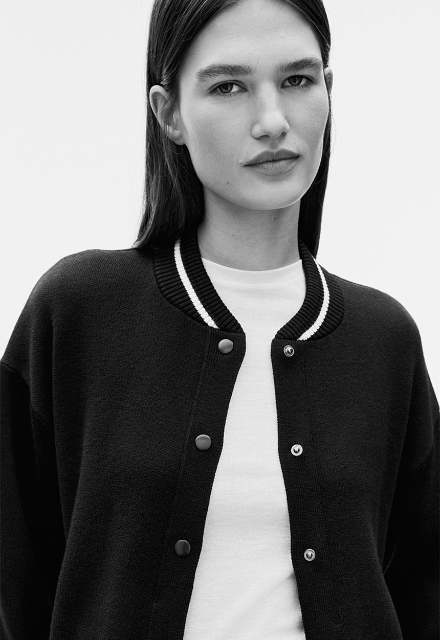 H&M - Knitted baseball jacket - navy blue