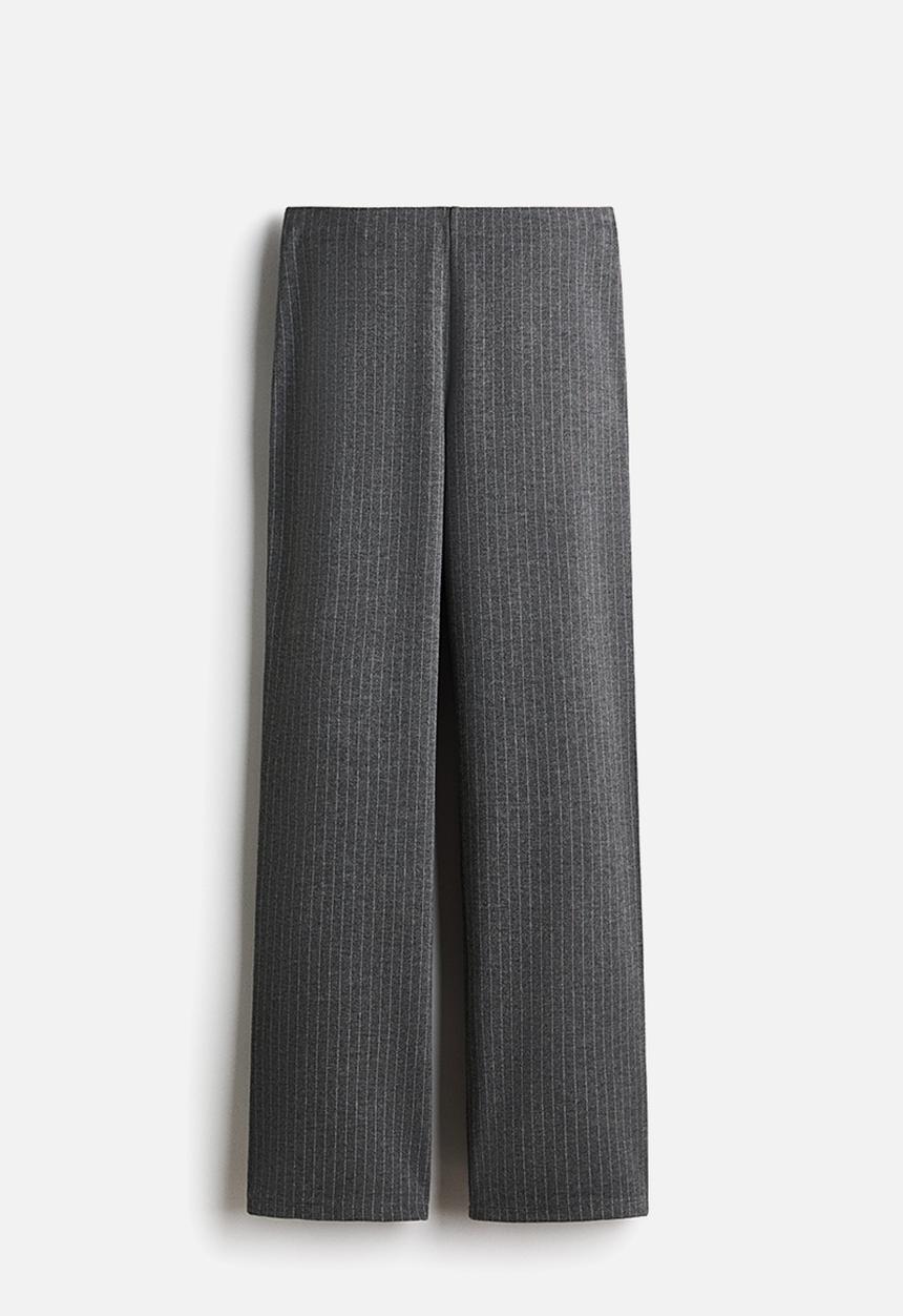 H&M - Pull-on jersey trousers - grey marl/pinstriped