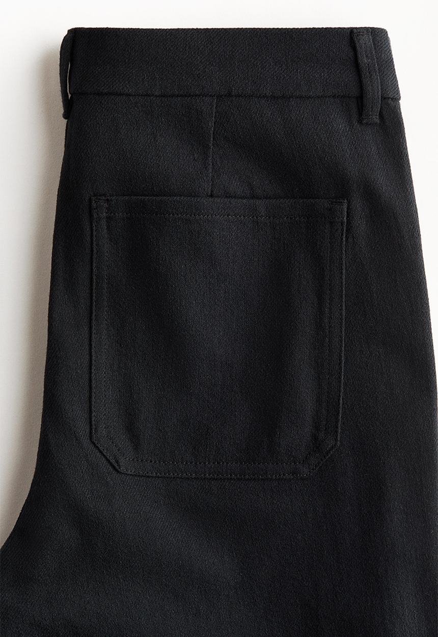 H&M - Wide twill trousers - black