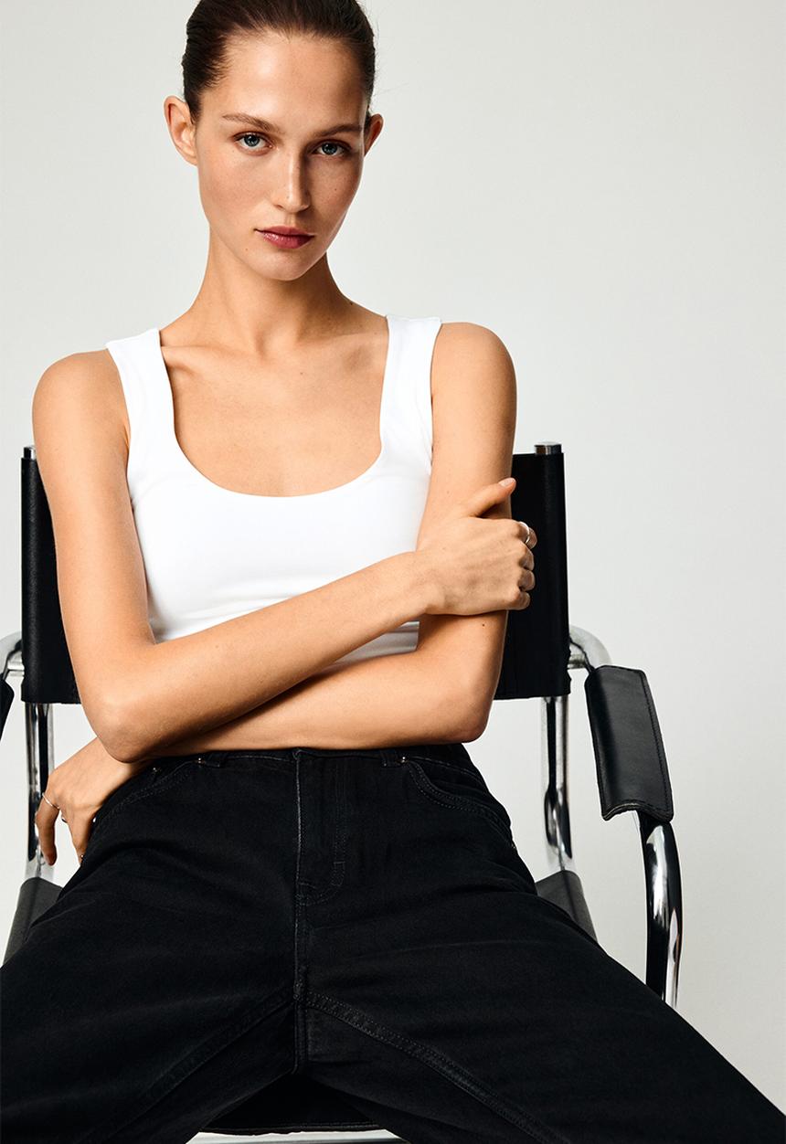 H&M - Microfibre vest top - white