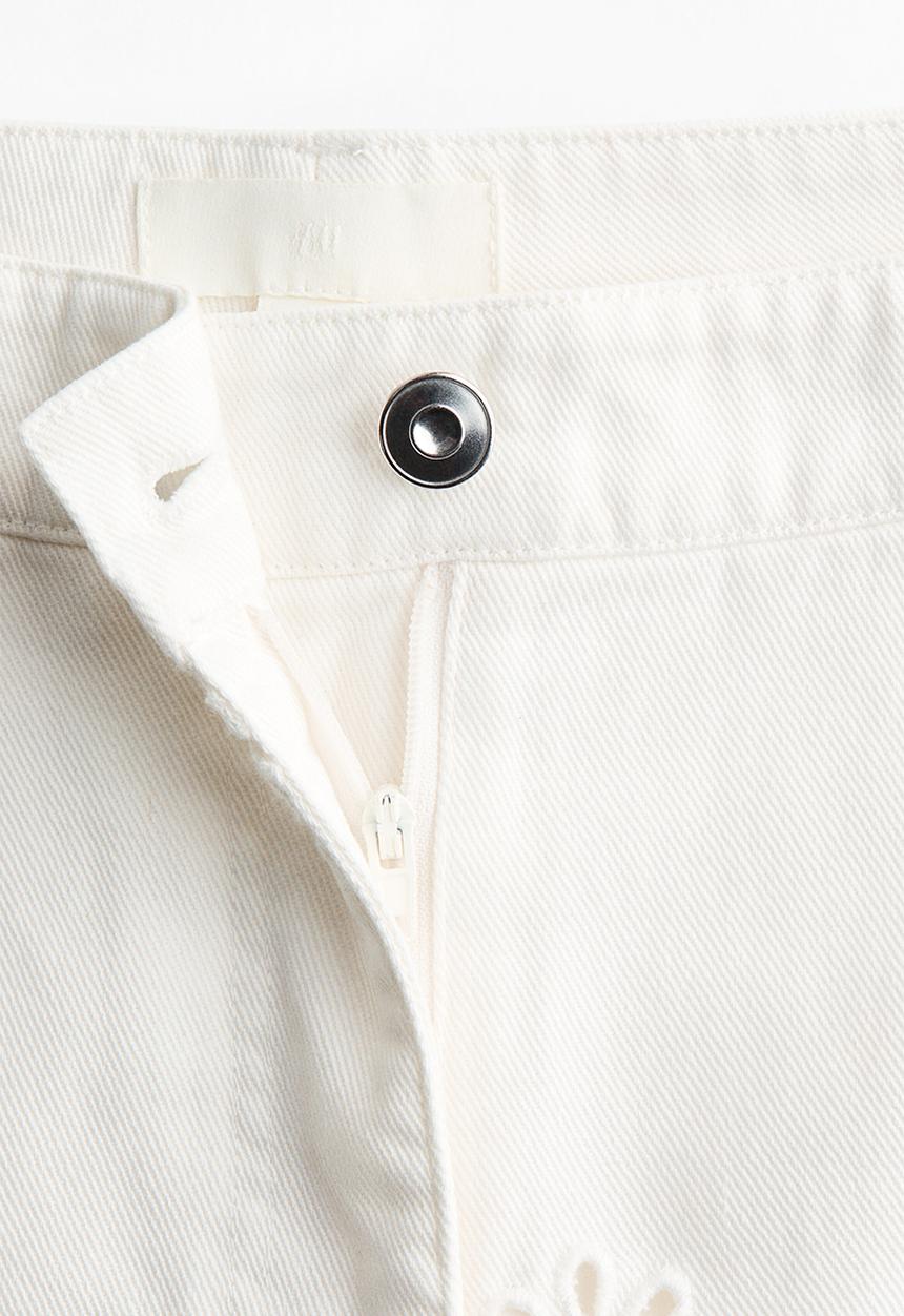H&M - Broderie anglaise twill trousers - white