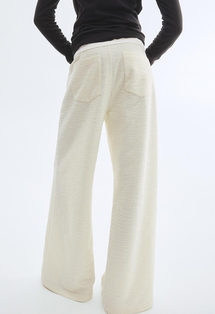 H&M - Wide bouclé trousers - cream