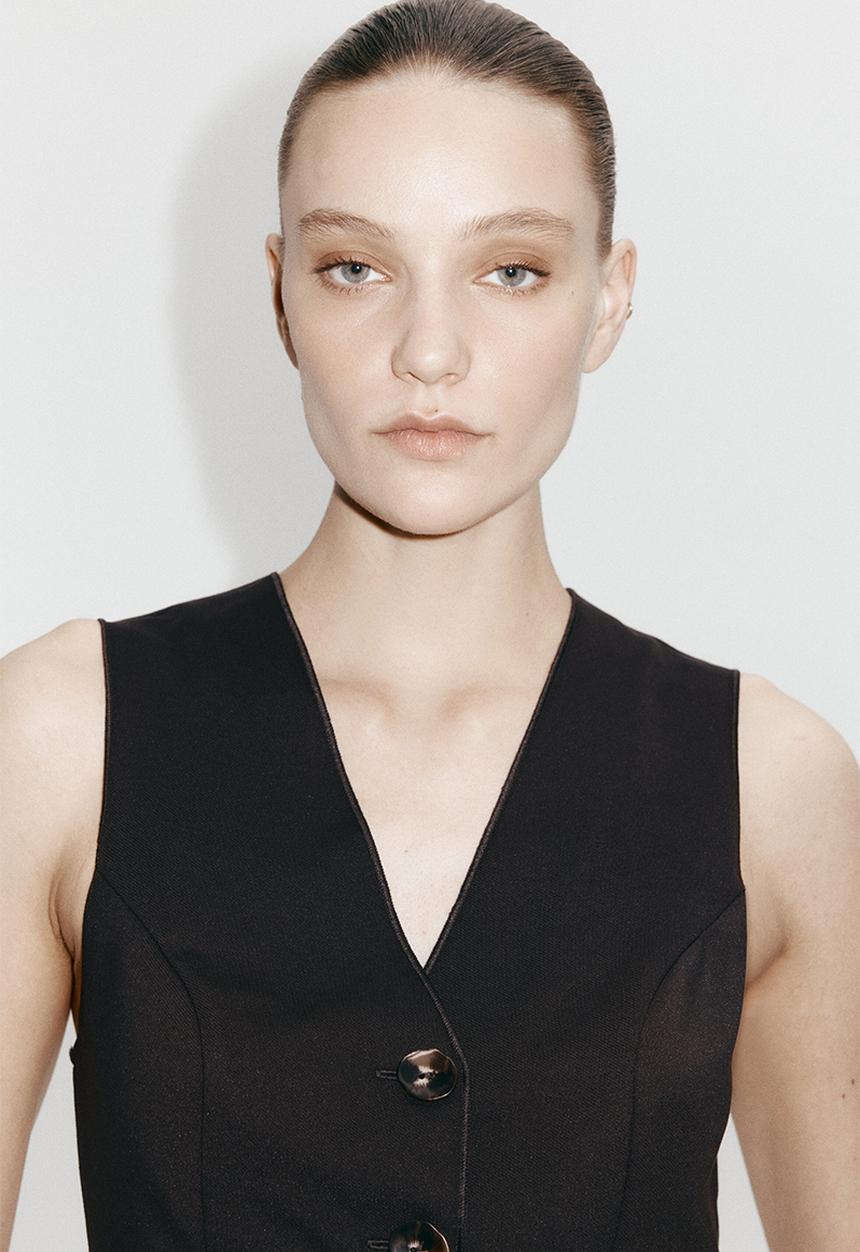 H&M - Jersey waistcoat - dark brown
