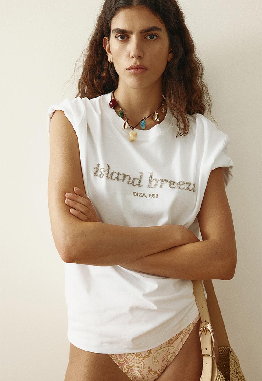 H&M - Oversized T-shirt - white/island breeze