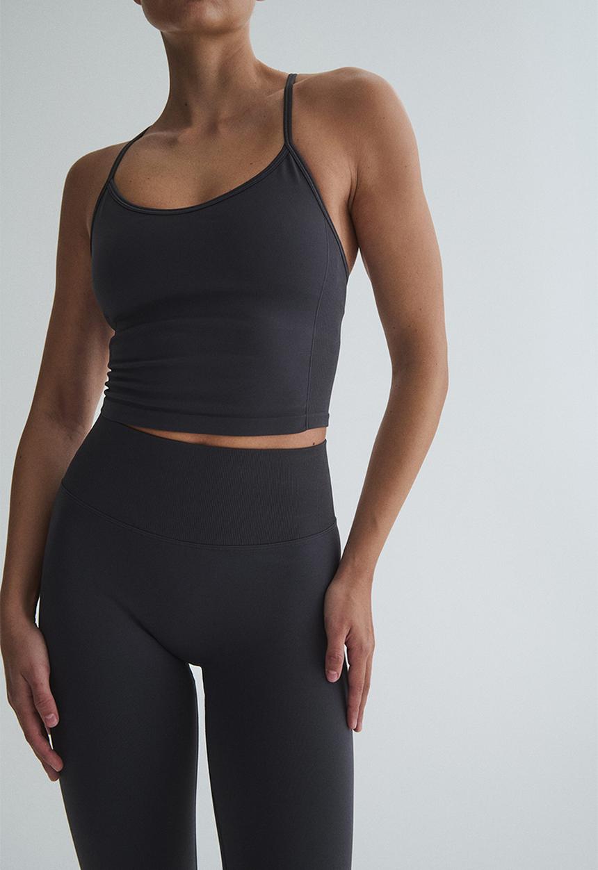 H&M - Seamless sports top with drymove - dark grey