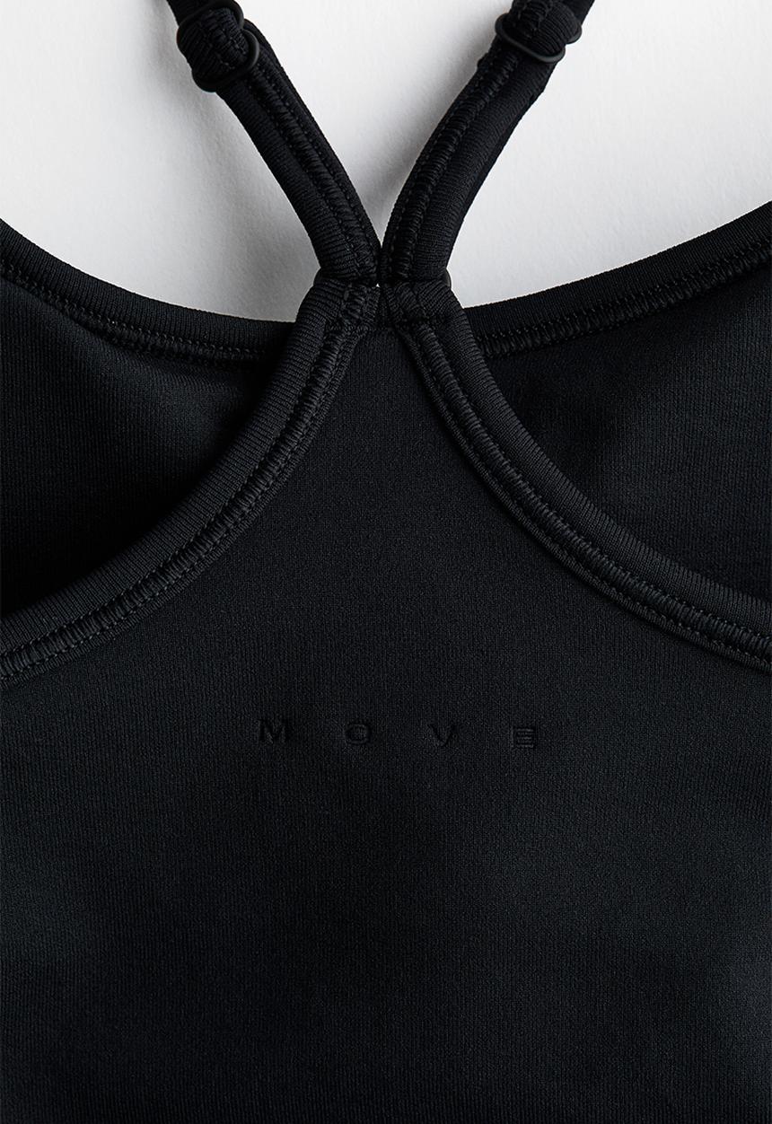 H&M - Seamless sports top with drymove - black
