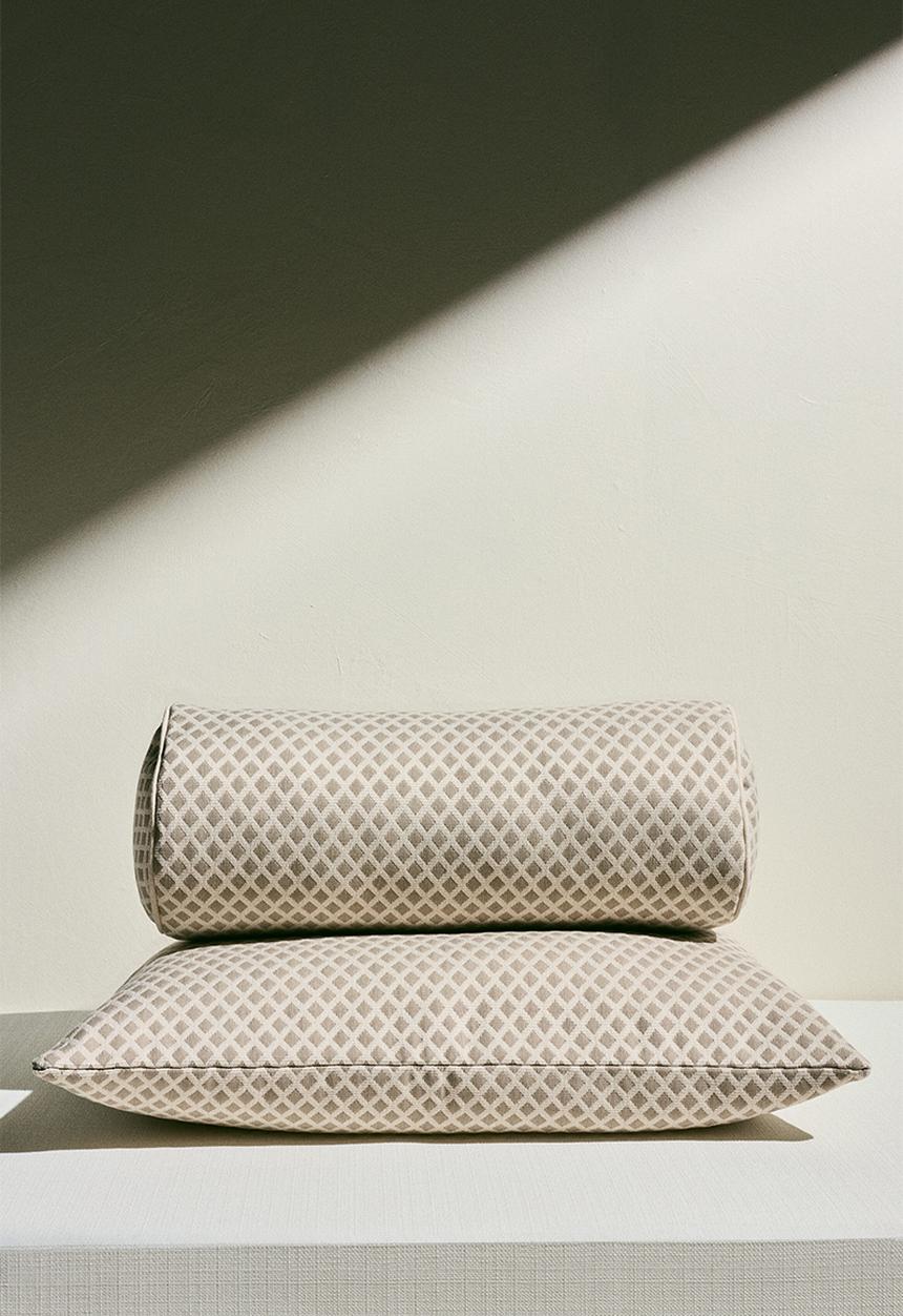 H&M - Outdoor cushion cover - light beige/patterned