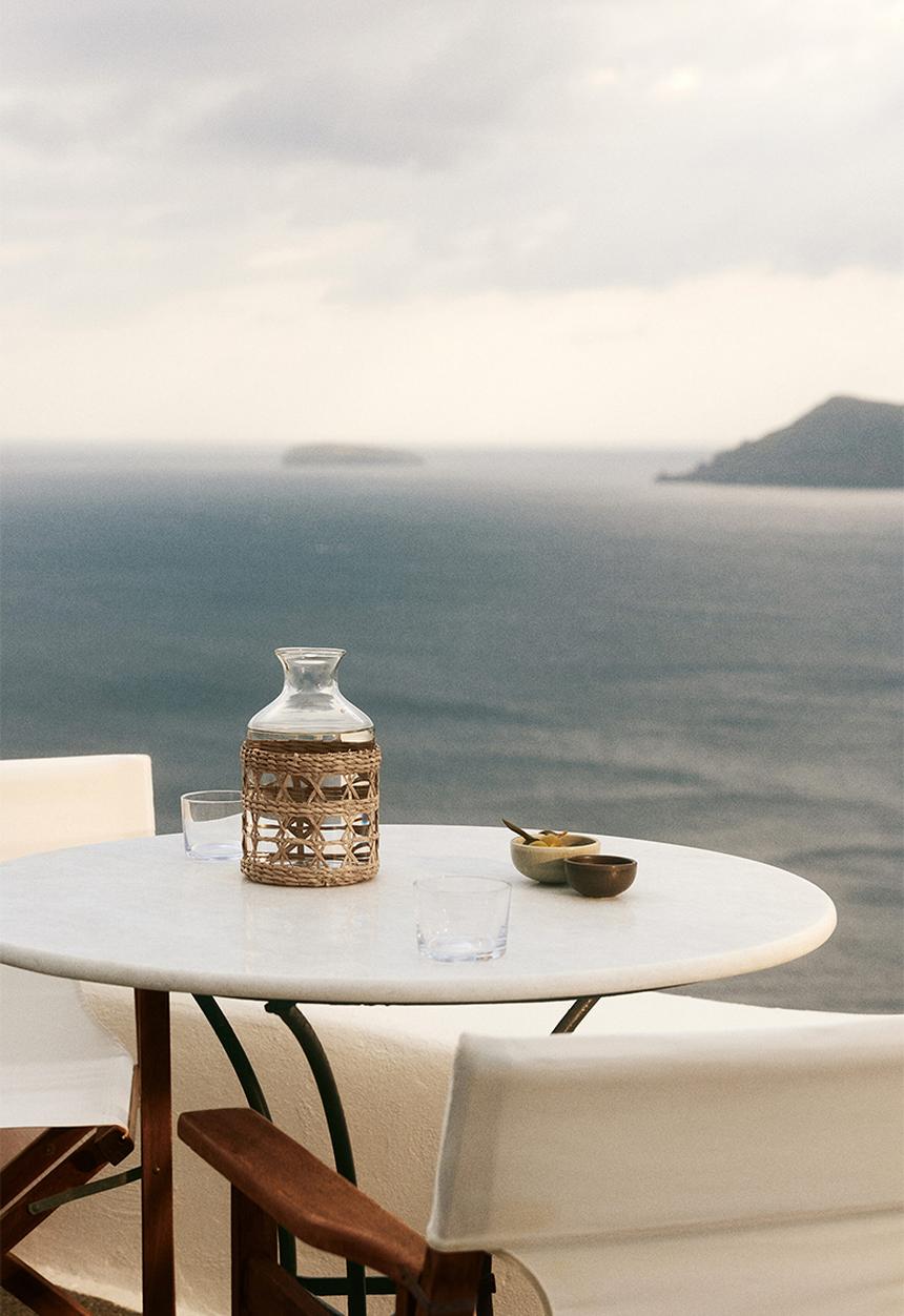 H&M - Seagrass-cage glass carafe - transparent/beige