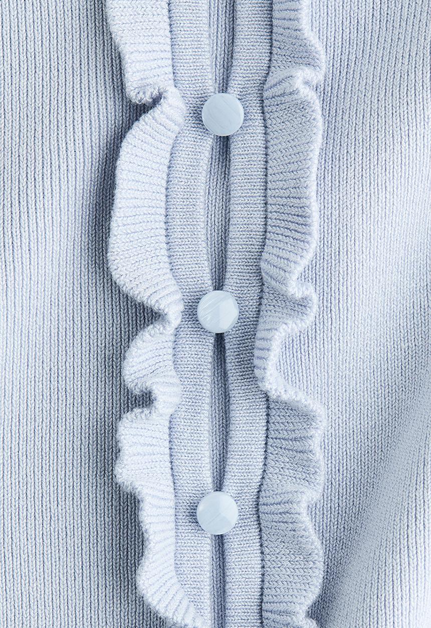 H&M - Frill-trimmed cardigan - light blue