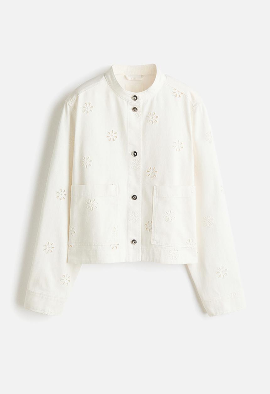 H&M - Broderie anglaise twill jacket - white