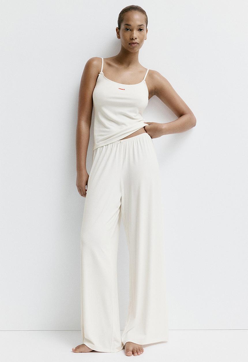 H&M - Viscose pyjamas - white/amour