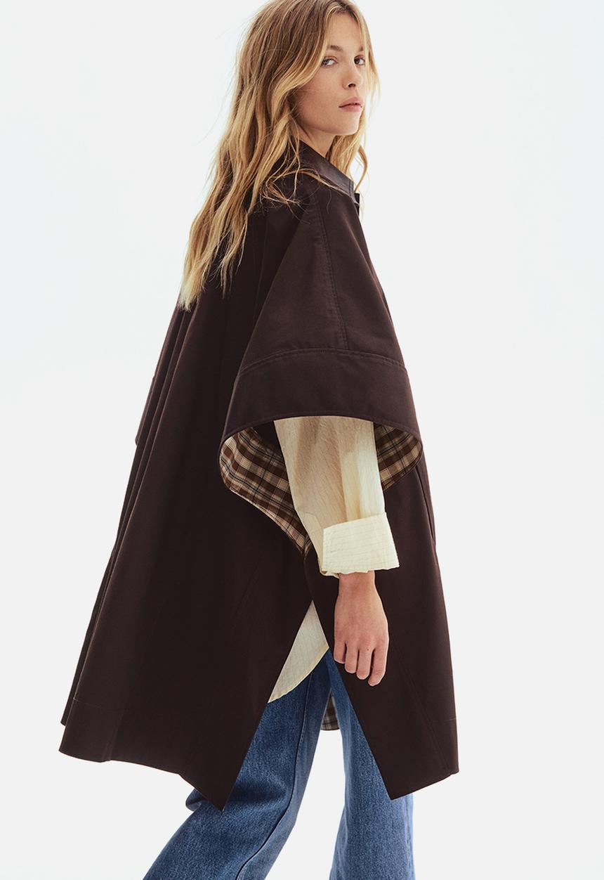 H&M - Collared cape coat - dark brown