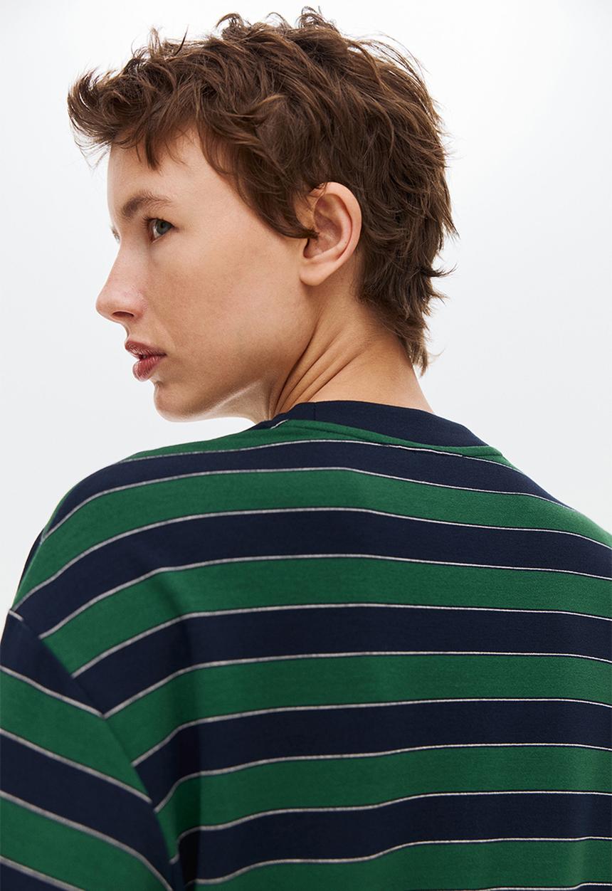 H&M - Pocket-detail top - navy blue/striped