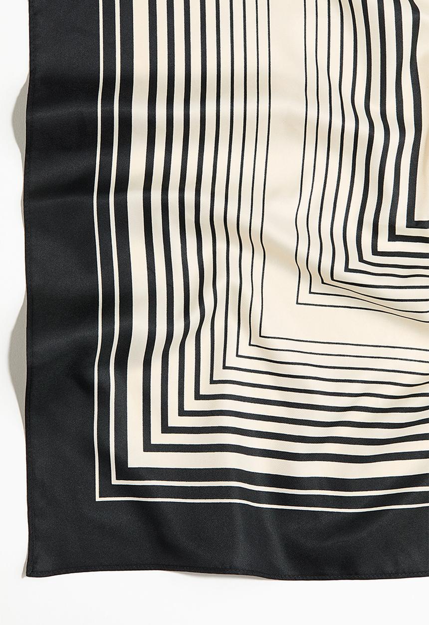 H&M - Patterned scarf - cream/border print