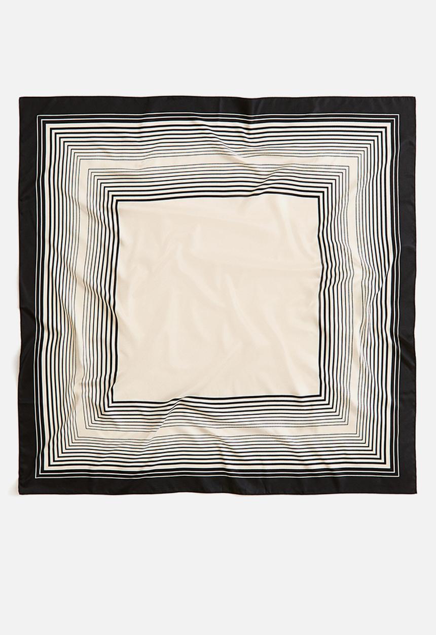 H&M - Patterned scarf - cream/border print
