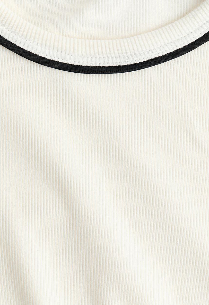 H&M - Ribbed jersey top - cream