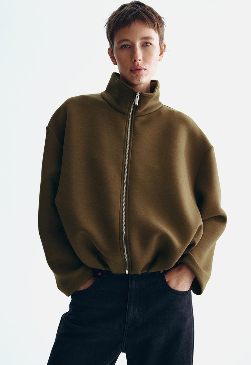 H&M - Scuba jacket - dark khaki green