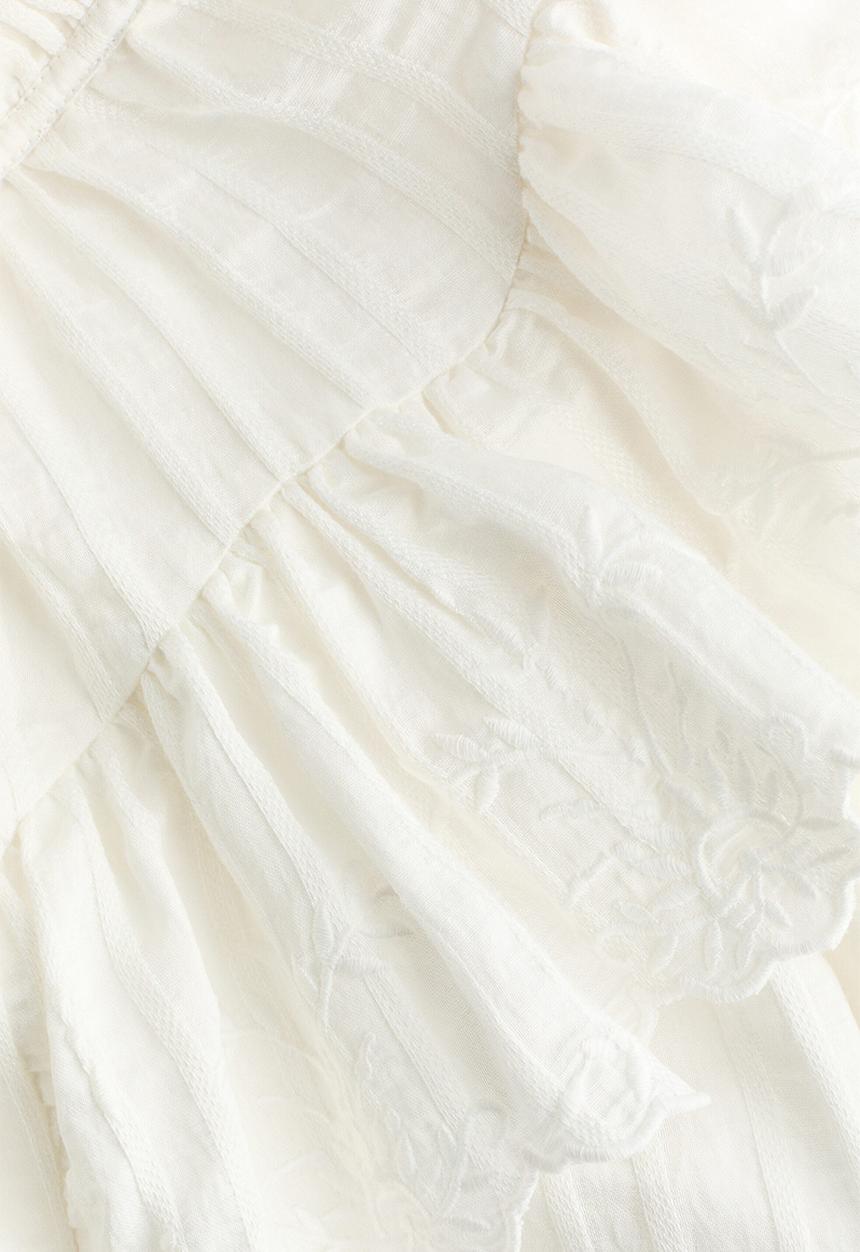 H&M - Flounce-trimmed blouse - white