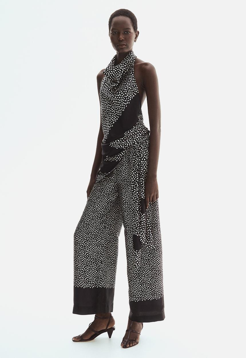 H&M - Halterneck top - black/spotted