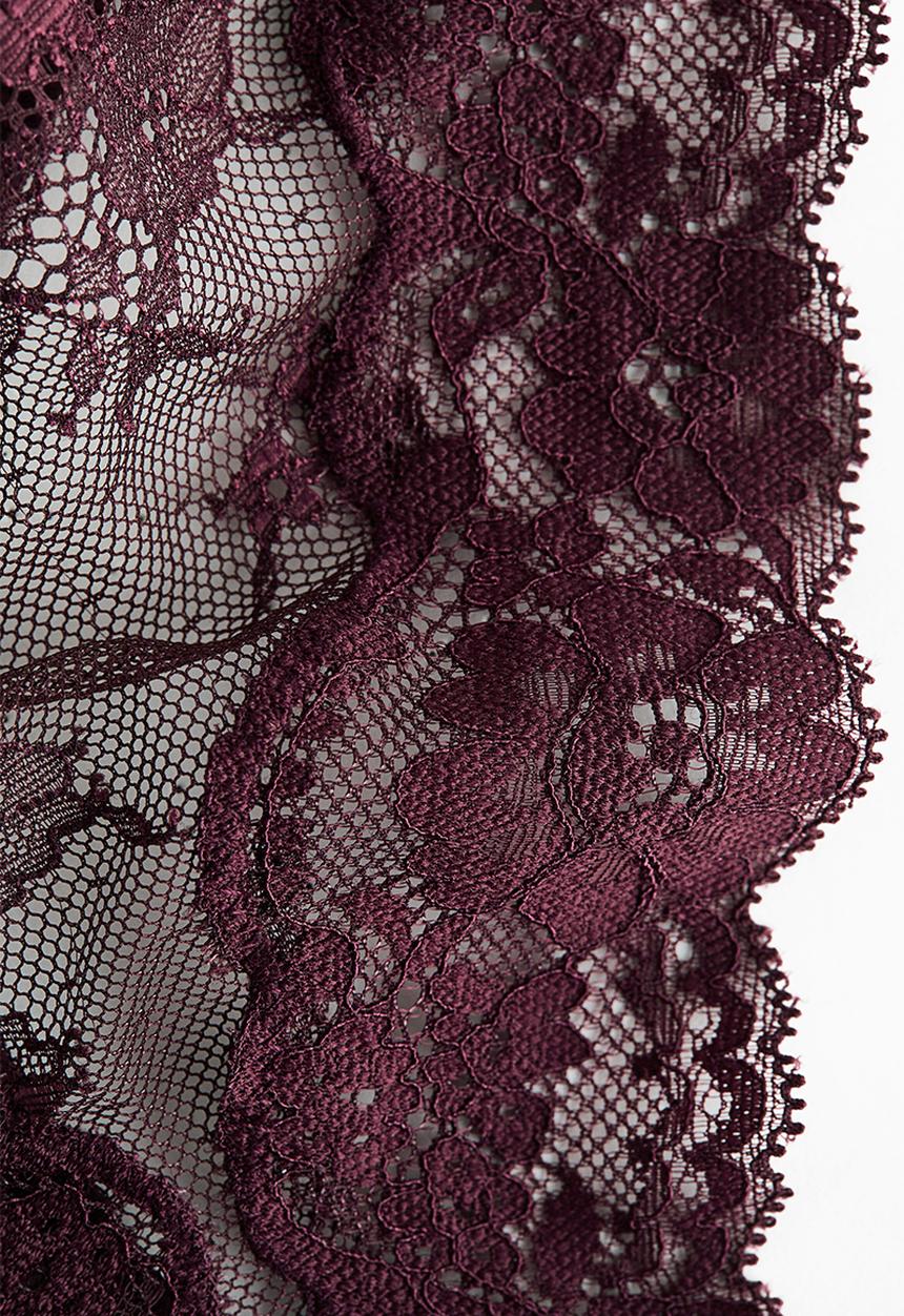 H&M - 2-pack lace thong briefs - burgundy