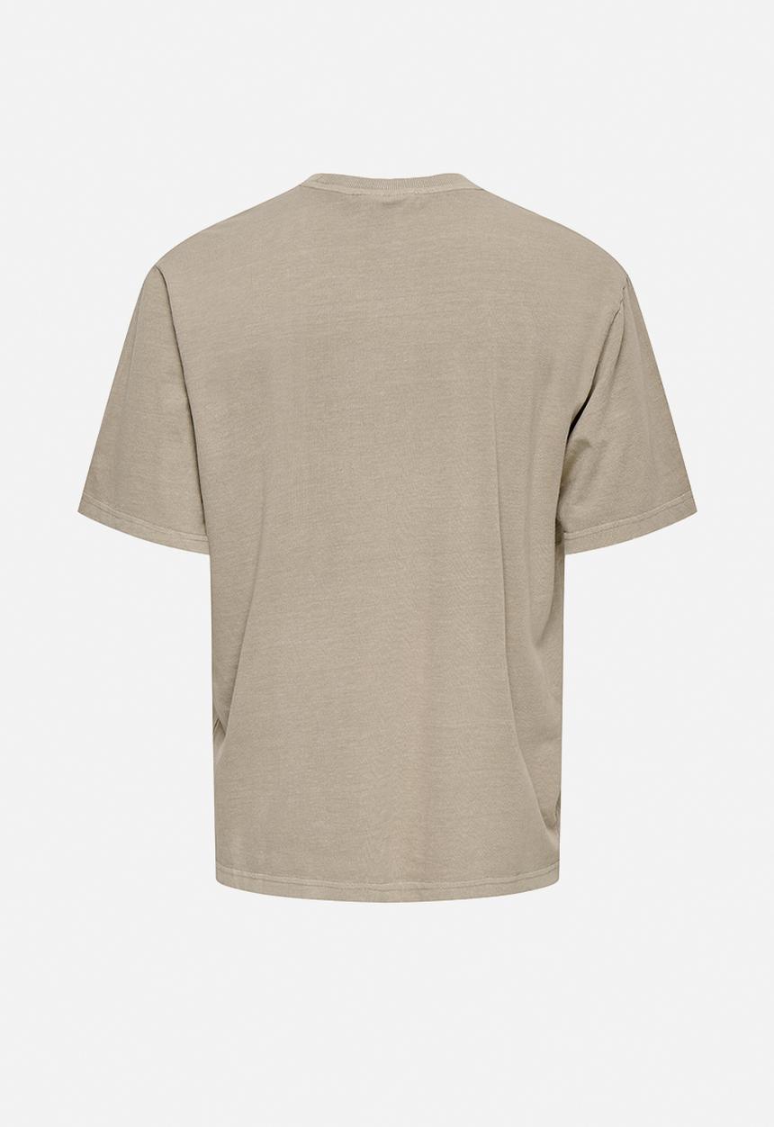 Only & Sons - ONSDISTRESS Relaxed Short Sleeve Tee - Beige