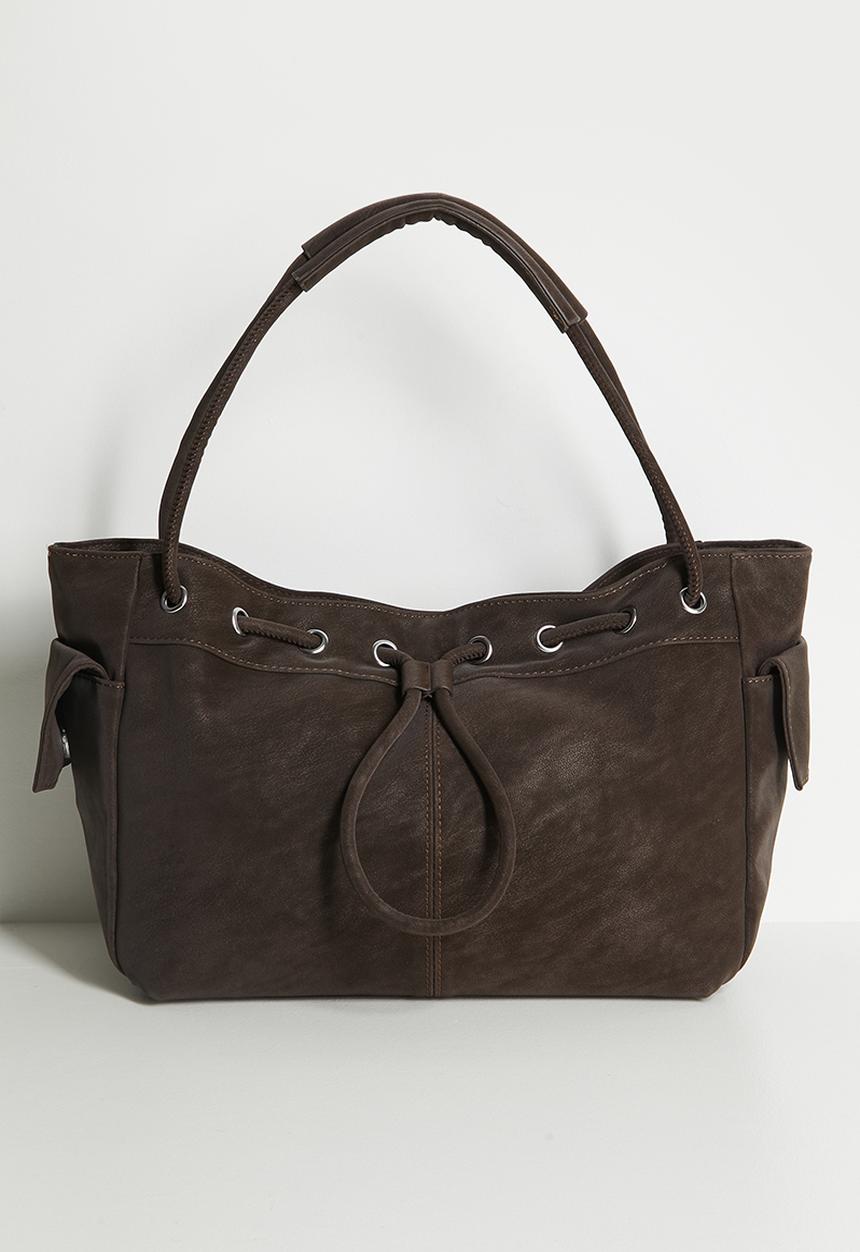 Tessa Design - Freya Drawstring Shoulder Bag-Brown