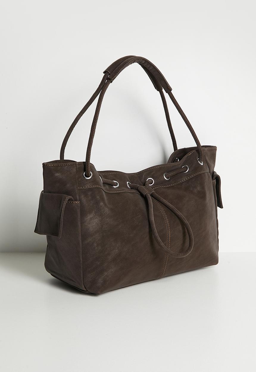 Tessa Design - Freya Drawstring Shoulder Bag-Brown
