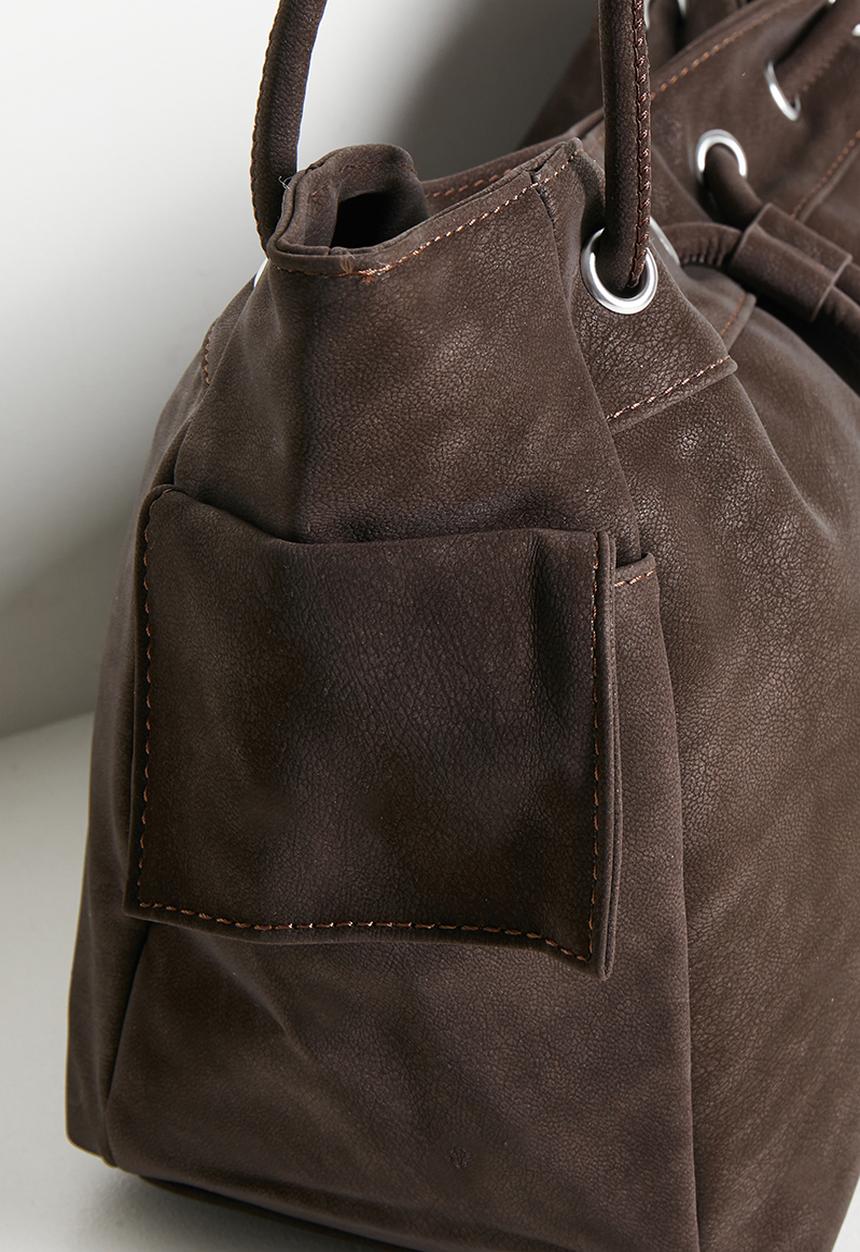Tessa Design - Freya Drawstring Shoulder Bag-Brown