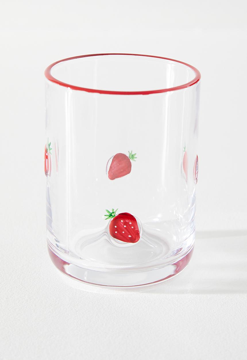 Excellent Houseware - Strawberry tumbler glass set of 2 - Clear