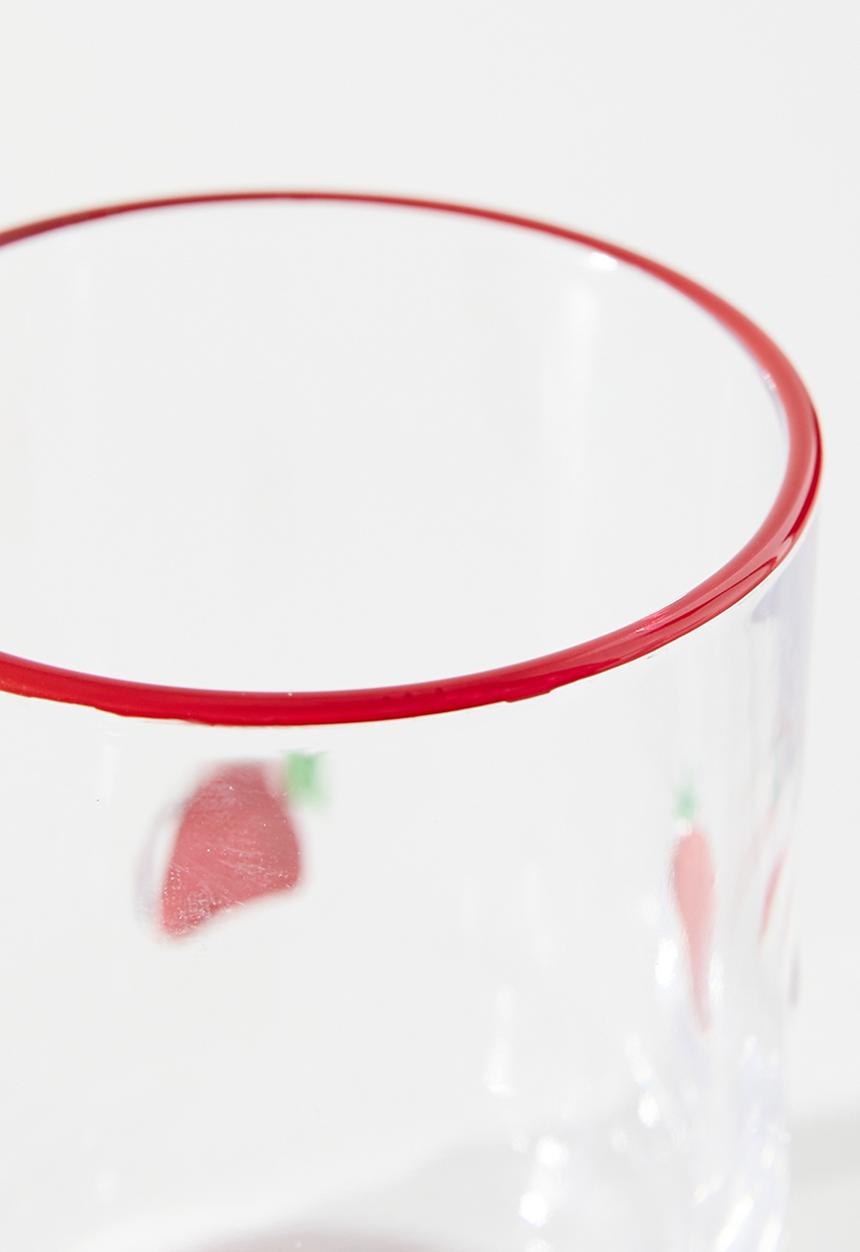 Excellent Houseware - Strawberry tumbler glass set of 2 - Clear