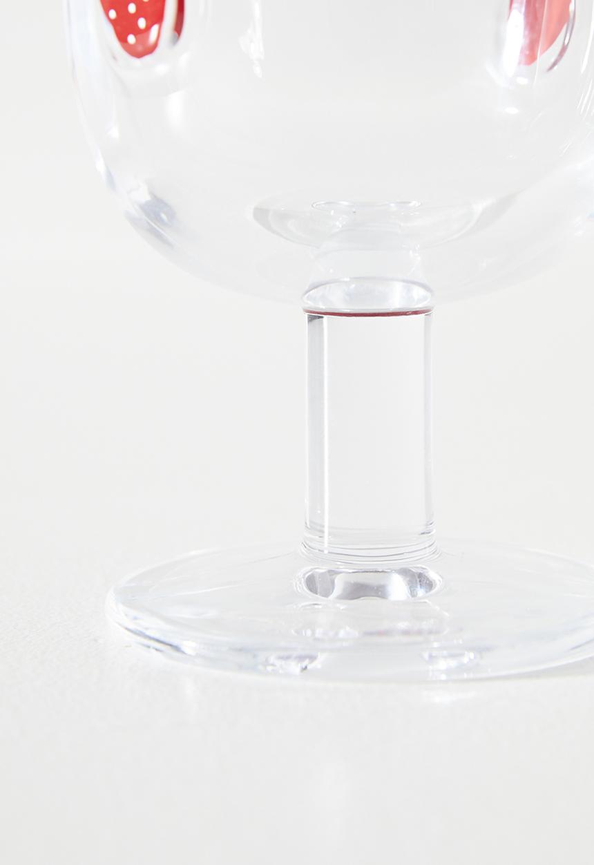 Excellent Houseware - Strawberry wine glass set of 2 - Clear