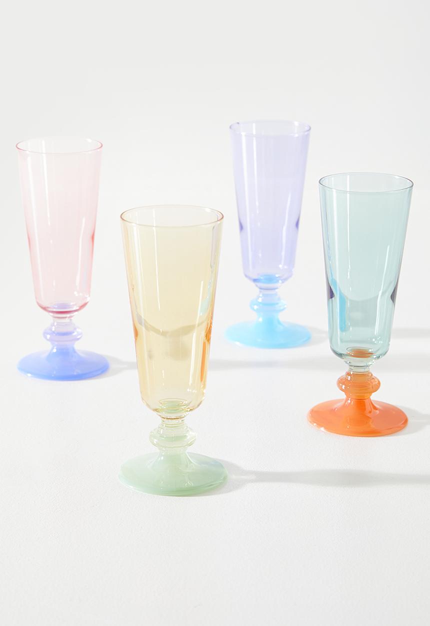 Excellent Houseware - Fun wine glasses set of 4 - Multi