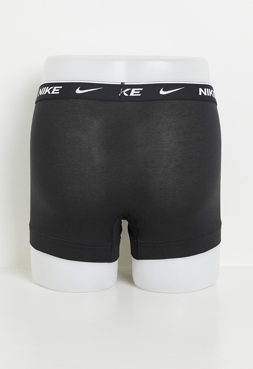 Nike - KE1008-Men's Dri-Fit Everyday Cotton Trunk 3 Pack - WHITE/GREY HEATHER/BLACK
