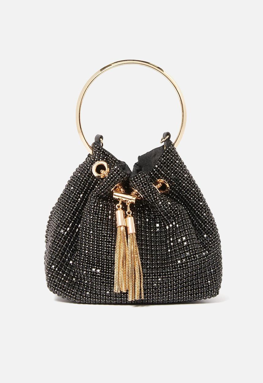 Forever New - Skylah sparkle metal handle bag - black