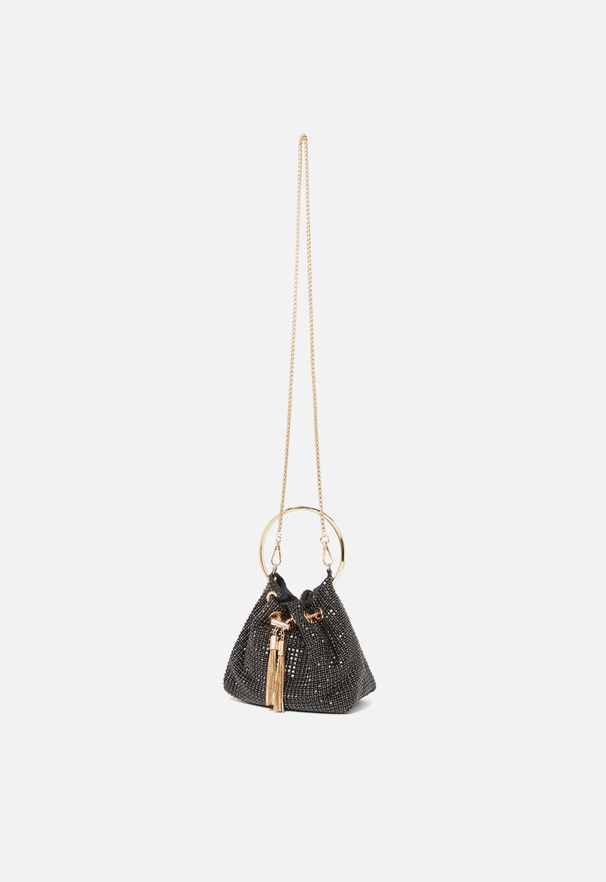 Forever New - Skylah sparkle metal handle bag - black