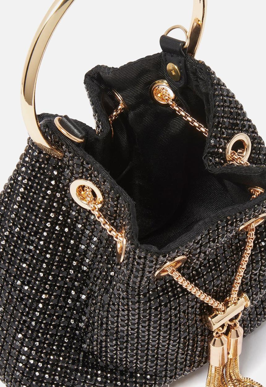 Forever New - Skylah sparkle metal handle bag - black