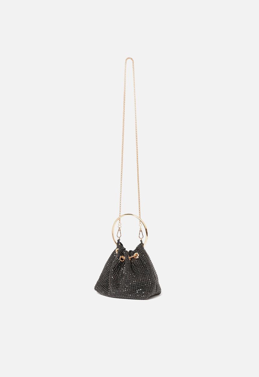Forever New - Skylah sparkle metal handle bag - black