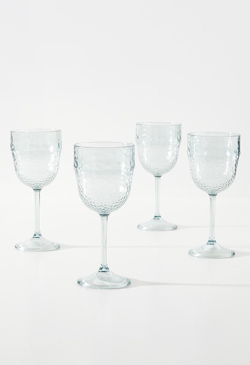 H&S - Rilo wine set of 4 - Clear