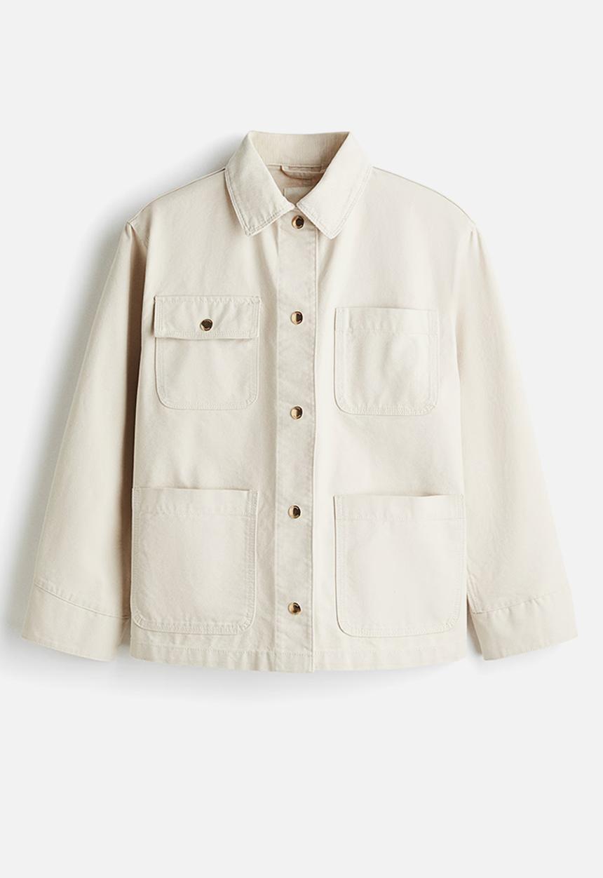 H&M - Corduroy-collar jacket - light beige